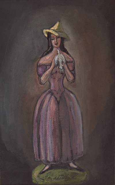 Donna in viola Olga Glebova-Sudeikina da Sergei Yurievich Sudeykin