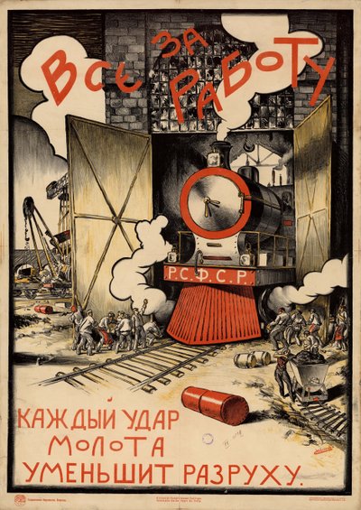 Tutti, tornate al lavoro!, 1920 da Sergey Ivanovich Ivanov