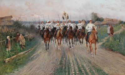 Una banda attraversa il villaggio da Sergey Semyonovich Voroshilov