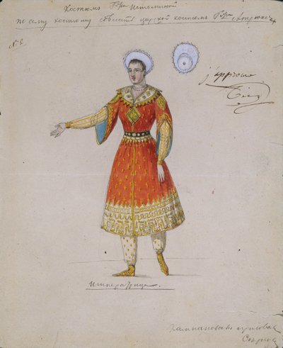 Costume per il balletto Tsarina Syuyumbeki di A. Blanche da Serkov
