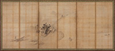 Paesaggio: colline e edifici da Sesson Shukei