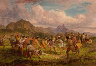 Il gioco della palla tra gli indiani Sioux da Seth Eastman