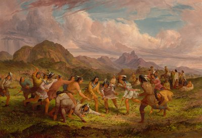 Gioco della palla tra gli indiani Sioux da Seth Eastman