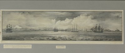 Costa del Perù: Le Ande, Tetti delle case di Lima, Callao, Forti di Callao, dal ponte della nave prussiana Rosamunde da Seth Jr. Cole