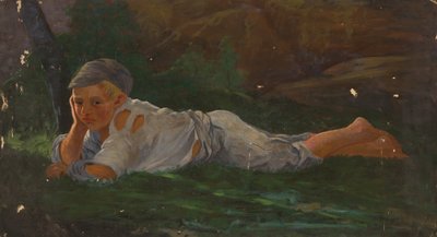 Ragazzo sdraiato a terra da Severin Falkman