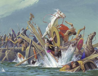 Morte di Massenzio nella battaglia di Ponte Milvio da Severino Baraldi