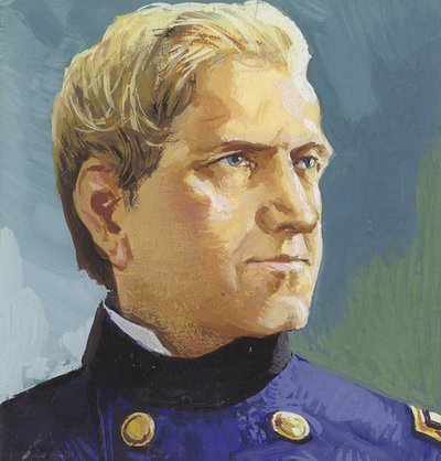 Generale Edward Canby (gouache su carta) da Severino Baraldi