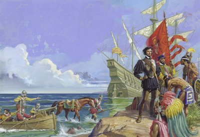 Hernando Cortes arriva nel Nuovo Mondo da Severino Baraldi