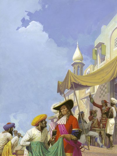 La Compagnia Inglese delle Indie Orientali (gouache su carta) da Severino Baraldi