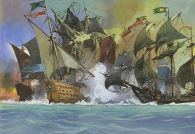 Battaglia navale non identificata da Severino Baraldi