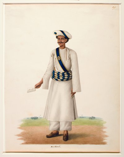 Harkarah con una lettera, c.1846 da Shaik Muhammad Amir of Karraya