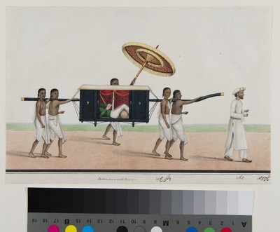 Thomas Holroyd legge nel suo palanchino, c.1835 da Shaik Muhammad Amir of Karraya