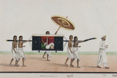 Thomas Holroyd legge nel suo palanchino, c.1835 da Shaik Muhammad Amir of Karraya