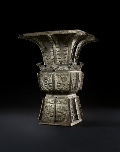Vaso rituale per vino, Fangzun da Shang Dynasty Chinese School