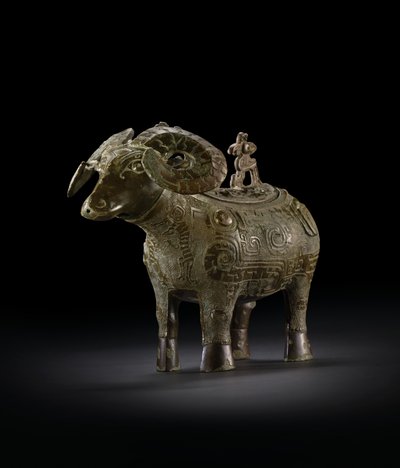 Vaso rituale a forma di ariete, Gong da Shang Dynasty Chinese School