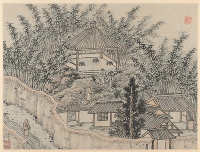 Dodici vedute della Collina della Tigre, Suzhou: Padiglione di Bambù, Collina della Tigre, dopo il 1490 da Shen Zhou
