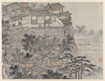 Dodici Vedute della Collina della Tigre, Suzhou: La Terrazza dei Cinque Saggi, dopo il 1490 da Shen Zhou