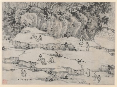 Dodici vedute della Collina della Tigre, Suzhou: La terrazza della pietra che annuisce, Collina della Tigre..., dopo il 1490 da Shen Zhou