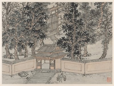 Dodici vedute della Collina della Tigre, Suzhou: Sorgente del Volo della Tigre alla Porta Posteriore, dopo il 1490 da Shen Zhou
