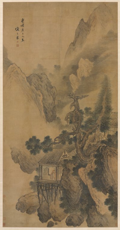 Ritiro Solitario con Vista su una Valle Nebbiosa da Sheng Maoye