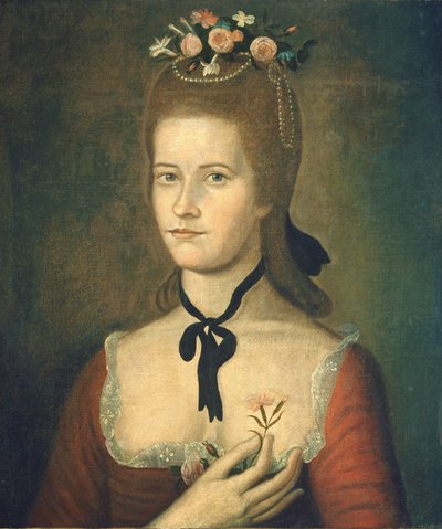 Ritratto di una signora in rosso, c. 1785-1790 da Sherman Limner