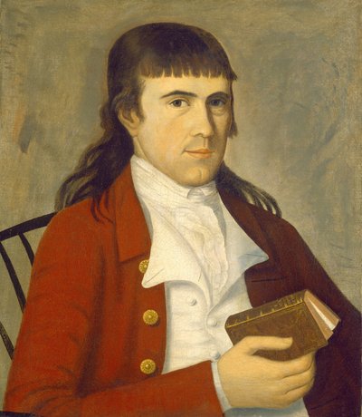 Ritratto di un uomo in rosso, c. 1785-1790 da Sherman Limner