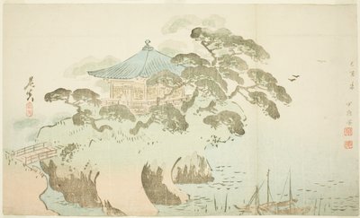 Una sala del tempio da Shibata Zeshin