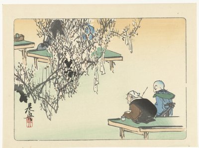 Ammirare i fiori di prugna da Shibata Zeshin
