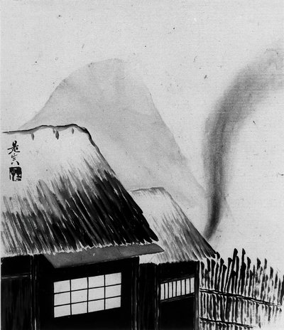 Cottage e montagne, XIX secolo da Shibata Zeshin