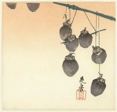 Frutti di cachi essiccati da Shibata Zeshin
