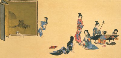 Gruppo di donne durante la ricreazione, illustrazione dalla rivista 