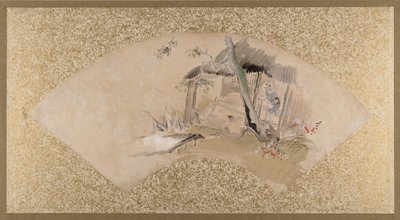 Casa con donna e bambino da Shibata Zeshin