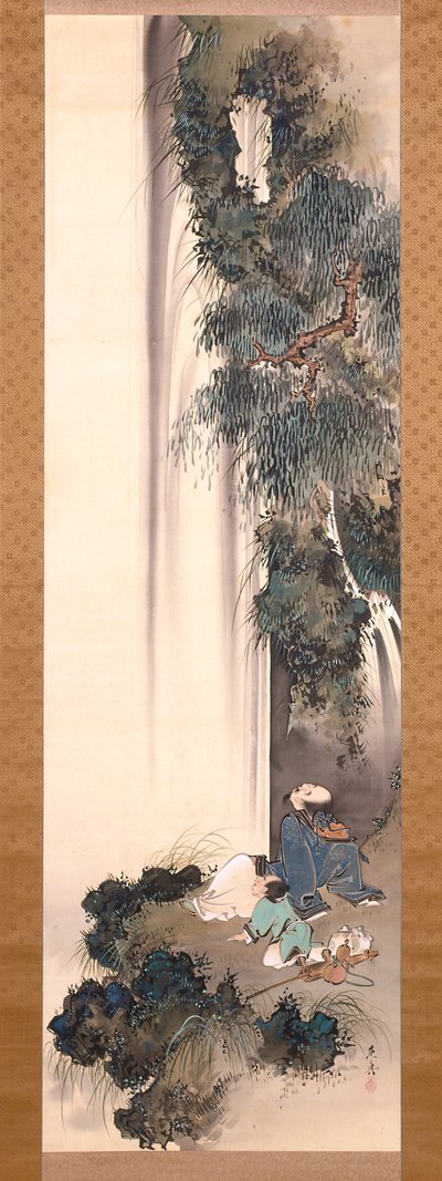 Li Bai che guarda una cascata da Shibata Zeshin