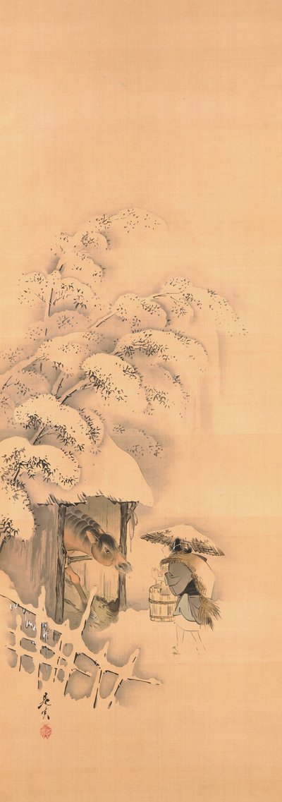 Noh-Spiel Hachinoki, eines von drei da Shibata Zeshin