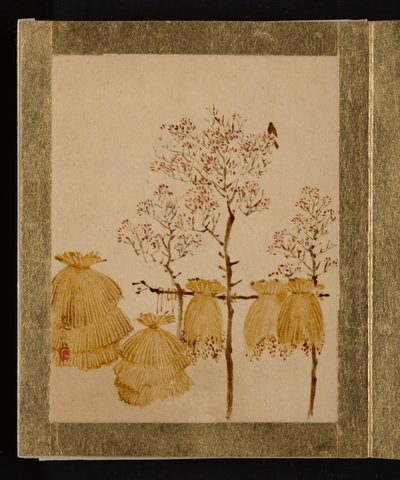 Reisstapel und Bäume da Shibata Zeshin