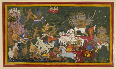Combattimento contro il re demone Ravana dalle dieci teste, 