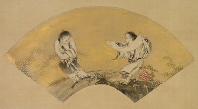 Hanshan e Shide Kanzan e Jittoku, metà del 1500 da Shikibu Terutada