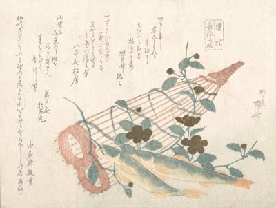Dolci pesci del fiume Nagara, con cesti e fiori da Shinsai