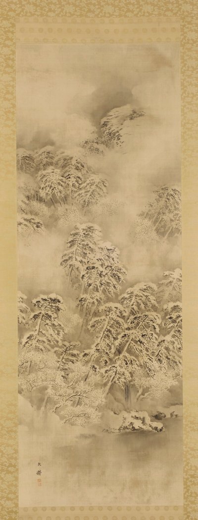 Paesaggio invernale, periodo Edo o era Meiji da Shiokawa Bunrin