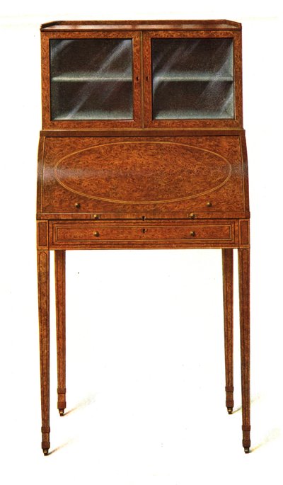 Cabinet di scrittura in legno di Amboyna, 1908 da Shirley Charles Llewellyn Slocombe