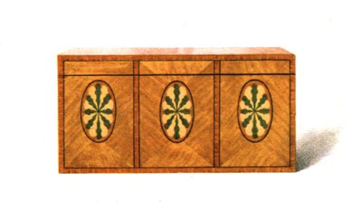 Scatola da tè in legno satinato intarsiato, 1908 da Shirley Charles Llewellyn Slocombe
