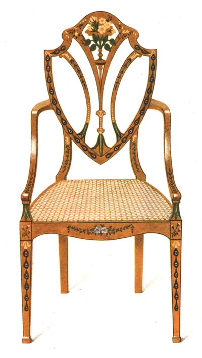 Sedia in legno satinato dipinta, 1908 da Shirley Charles Llewellyn Slocombe