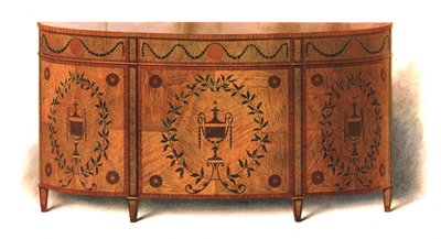 Comò in legno di satin da Shirley Charles Llewellyn Slocombe