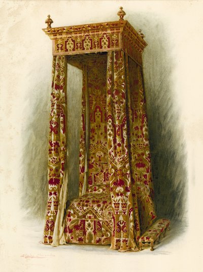 Letto imbottito, Hampton Court Palace da Shirley Charles Llewellyn Slocombe