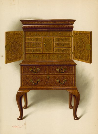 Armadio di noce, proprietà di Edward Dent da Shirley Charles Llewellyn Slocombe