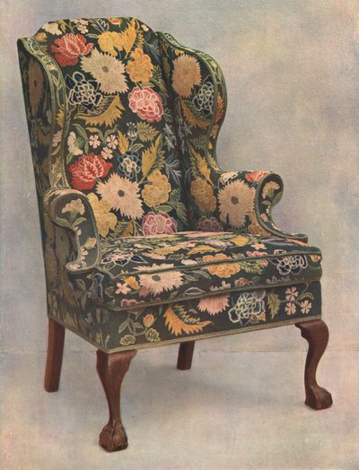 Sedia di noce ricoperta di ricamo, 1905 da Shirley Charles Llewellyn Slocombe