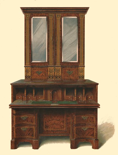 Mobile da scrittura intarsiato in noce, 1905 da Shirley Charles Llewellyn Slocombe
