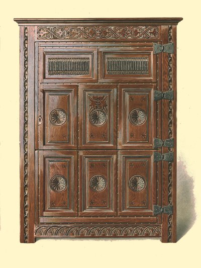 Credenza in quercia gallese, 1904 da Shirley Charles Llewellyn Slocombe