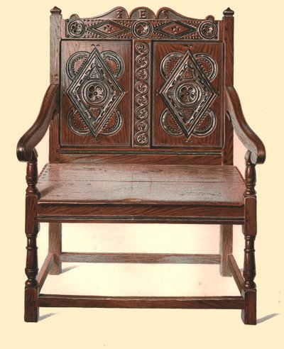Sedia doppia in quercia gallese, 1904 da Shirley Charles Llewellyn Slocombe