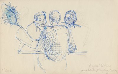 Beppi, Bruno e Fabio giocano a carte da Shirley Markham